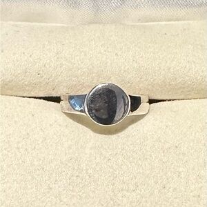 Vintage AVON 925 Signed Sterling Silver Signet Style Plain Toe Ring Adjustable